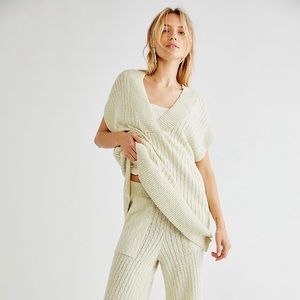 NWT Free People Beach Sweater Set in Opal Silk